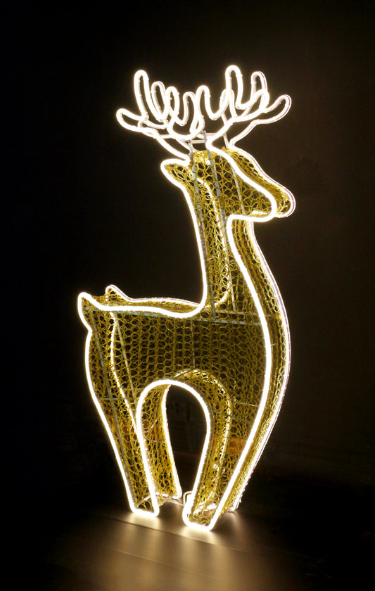 3D Rope Light Reindeer Motif