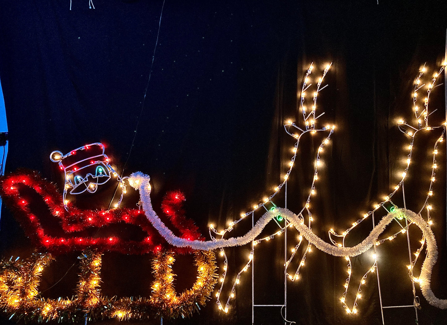 2D Steel Frame Santa & Sleigh with Reindeer