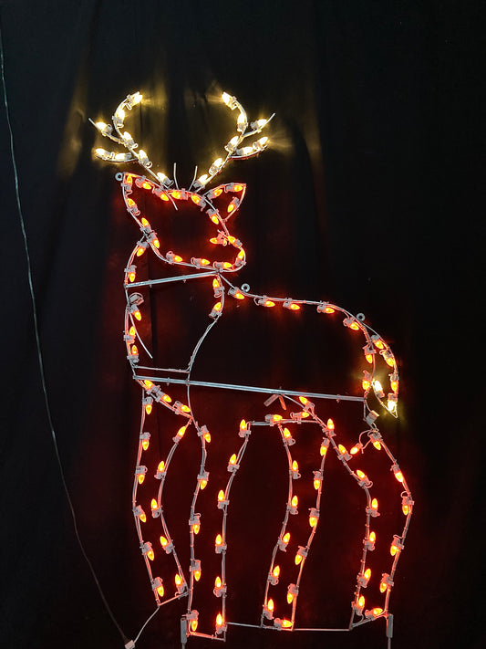 2D Aluminum Frame Male Reindeer Motif
