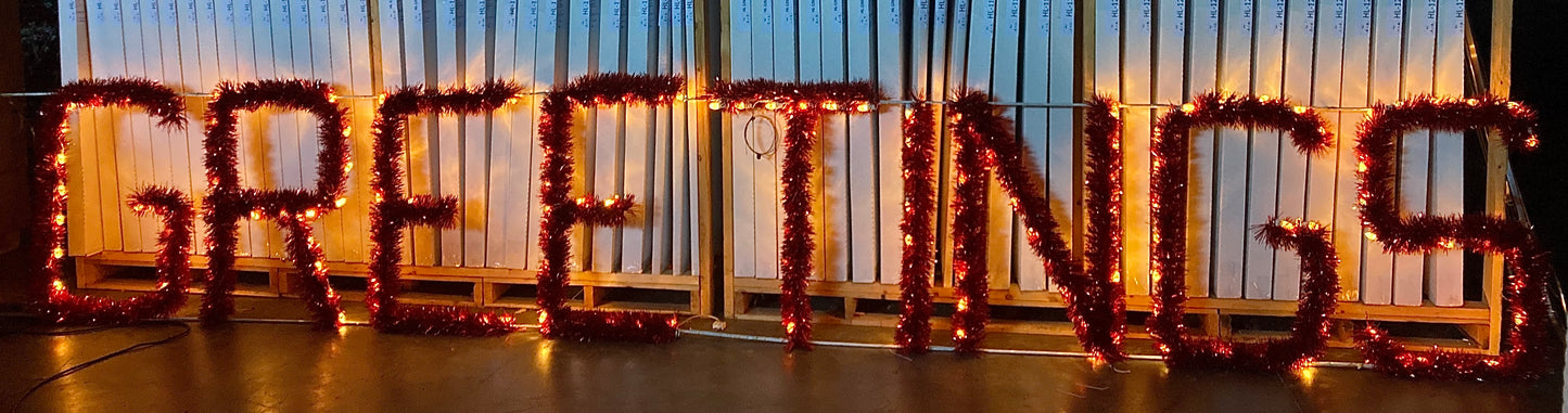 2D Steel Frame "SEASONS GREETINGS" Sign (3 x pieces)