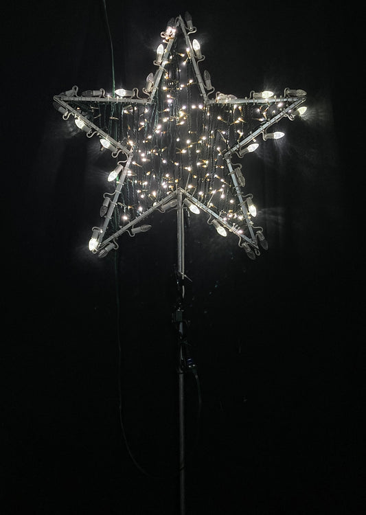 2D Steel Frame Twinkling Star Tree Topper