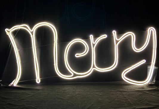 2D Rope Light "MERRY CHRISTMAS" Sign (2 x pieces)