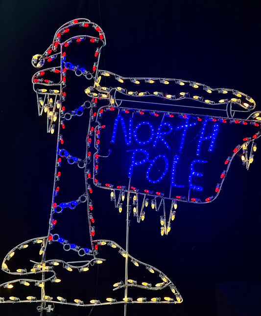 2D Steel Frame "North Pole" Sign Motif