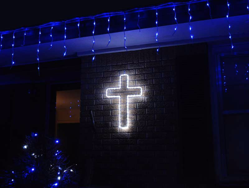 outdoor, indoor, LED, lights, quality, durable, commercial-grade, light motif, religious, Christmas, holiday, 2021, decoration, cross, easter, religious