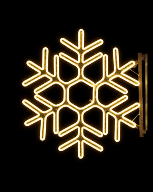 Neon Flex Pole Decoration - Hexagon Snowflake