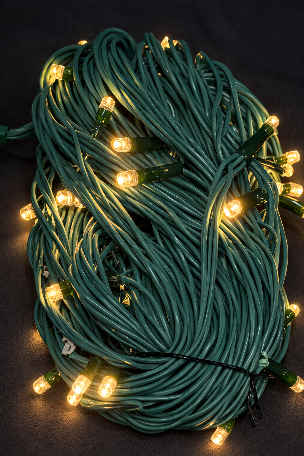 5MM LED Light String- 50' 12" Spacing,  - Green Wire, (XL-2828)